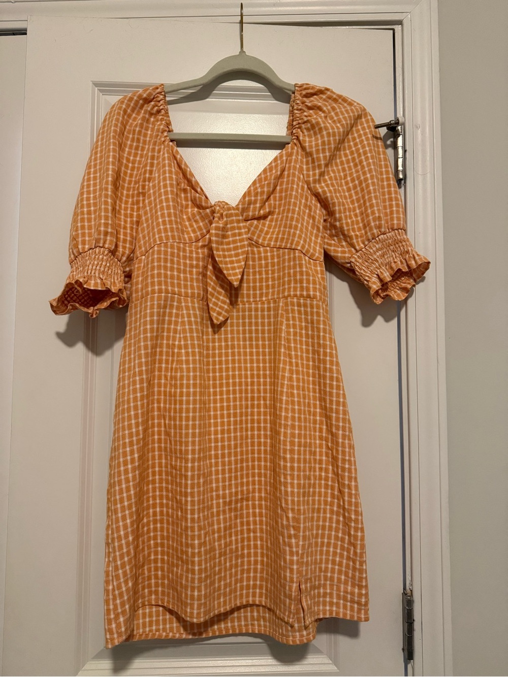 Altar’d State Orange Gingham Dress